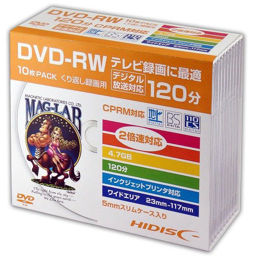 HIDISC DVD-RW 録画用5mmスリムケース10P