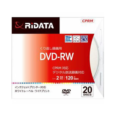 RiDATA 繰り返し録画用DVD-RW ワイドプリントレーベルディスク 1～2倍速 4.7GB 20枚スリムケース