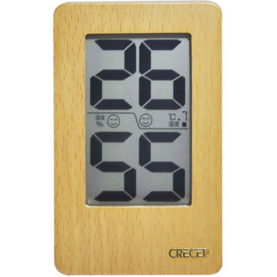 【メール便での発送商品】 クレセル 天然木 デジタル温湿度計 (壁掛け・卓上両用) CR-2200W 白