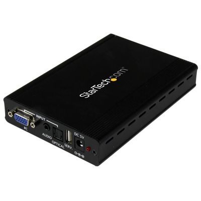 VGA(アナログRGB) - HDMIアップスキャンコンバーター/ビデオ映像スケーラー/変換器アダプタ 1920x1200/1080p アナログ(3.5mm ミニジャック)&デジタル(Toslink)オーディオ入出力対応
