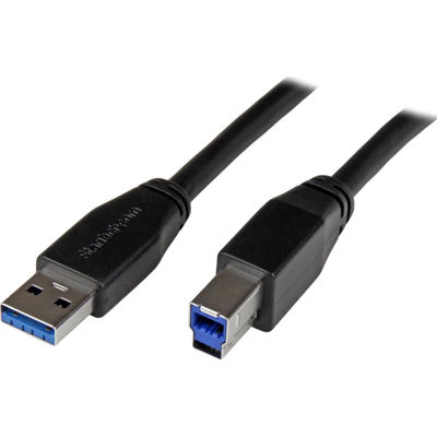 【クリックでお店のこの商品のページへ】USB 3.0 アクティブリピーターケーブル USB A(オス) - USB B(オス) 10m USB 3.1 Gen 1 (5 Gbps) ：USB3SAB10M