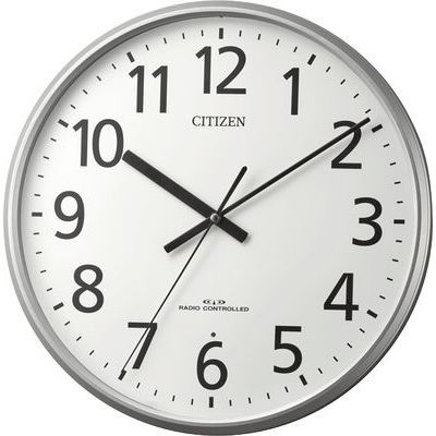 シチズン 電波時計 掛け時計 連続秒針 直径36cm(シルバーメタリック)