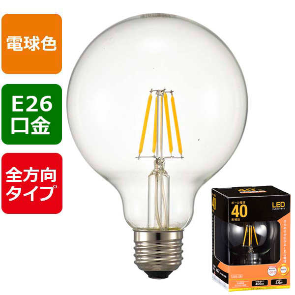 LEDtBg^Cvd {[`(40`/400lm/dF/G95/E26/Sz310°)