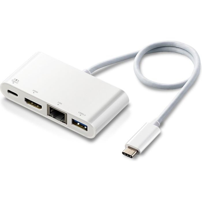 USB Type-C ドッキングステーション PD対応 充電 USB3.1 ホワイト 1個