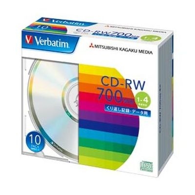 三菱化学メディア 4991348061432 PC DATA用 CD-RW パソコンデータ用書き換えタイプ SW80QU10V1 (10枚)