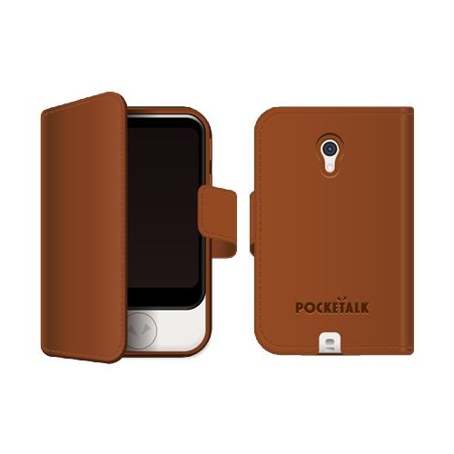 【納期目安：３週間】ソースネクスト 4549804797007 PTS-NBR POCKETALK(ポケトーク)S専用手帳型ケース ブラウン通販セール状況　外国語　翻訳　通訳　通販