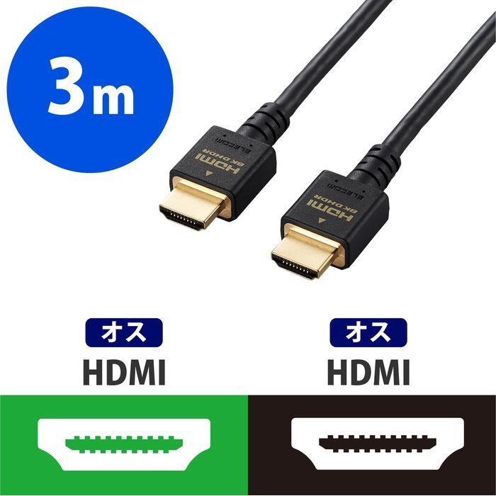 HDMIケーブル 3m HDMI2.1 8K 映像高速伝送 ノイズ耐性 ブラック