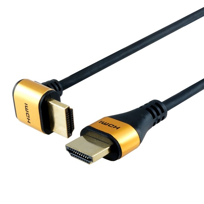 【メール便での発送商品】 HDMIケーブル L型90度 1.5m ゴールド