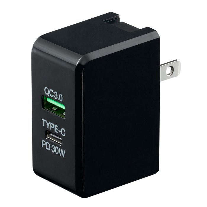 USBアダプター2ポートPD30W(ブラック)