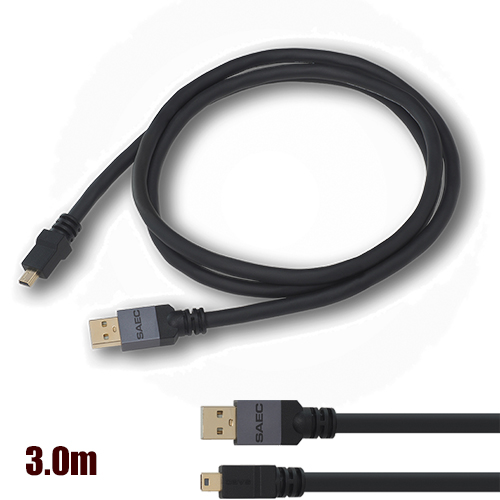 SAEC 【送料無料】SUS-020A-miniB/3.0 最高級USBタイプA-miniB PC-TripleC/EX導体 (SUS020AminiB/3.0)