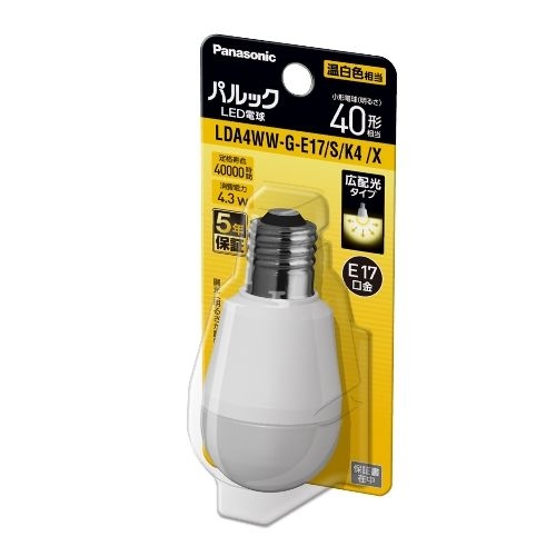 パルック LED電球 4.3W ブリスター(温白色相当) 既発売商品と合わせ全4光色の品揃えに