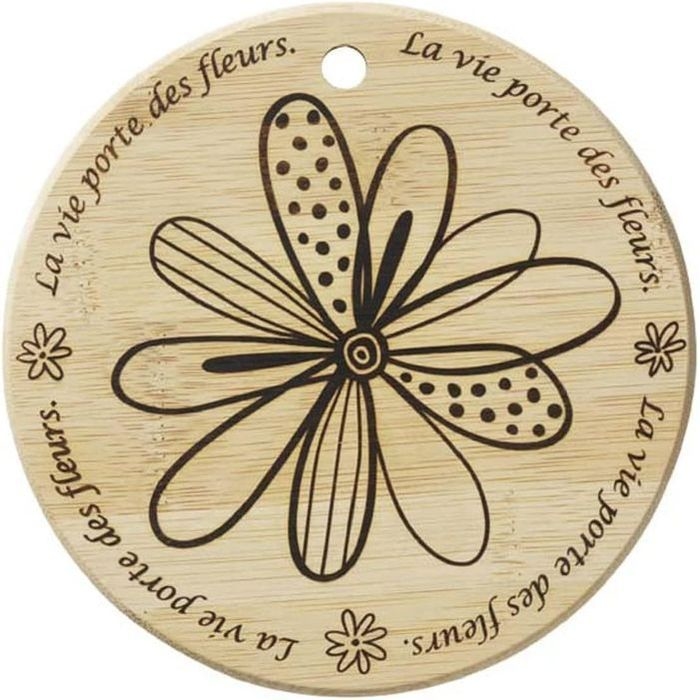 竹 鍋敷 小 キュートフラワー NBS-115