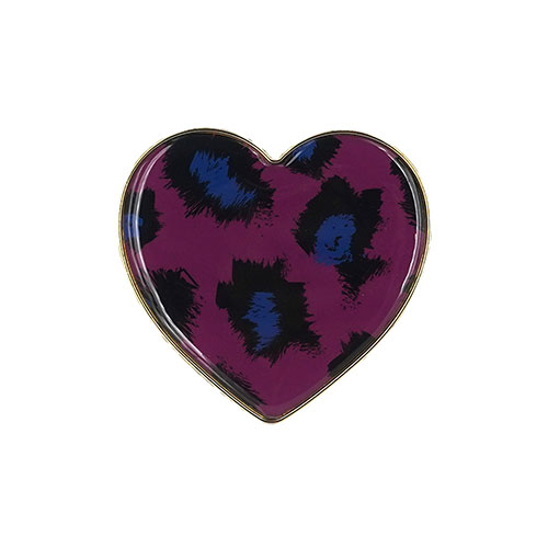 グリップトック スマホグリップ ハート型 ヒョウガラ パープル