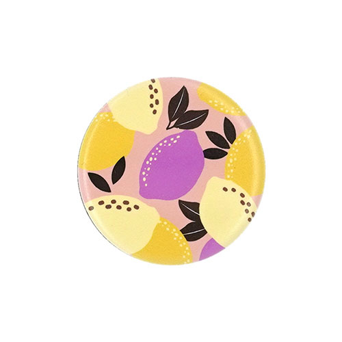 グリップトック スマホグリップ 円型 フラワー レモン