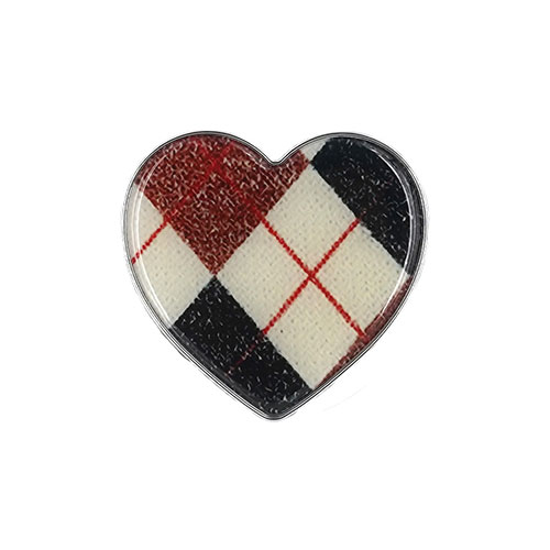 グリップトック スマホグリップ ハート型 アーガイル ホワイト