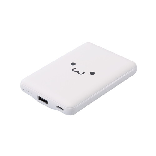 【メール便での発送商品】モバイルバッテリー 5000mAh 軽量 小型 最大15W 入出力(Type-C×1) 出力(USB-A×1) C-Aケーブル付属 しろちゃん