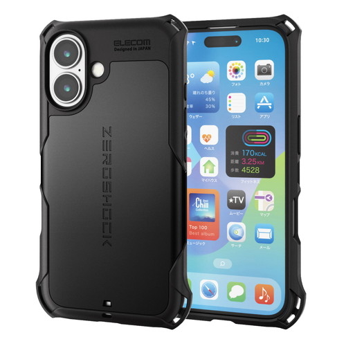 iPhone 16 P[X nCubh Ռz JYی݌v Xgbvz[t tBt ZEROSHOCK ubN