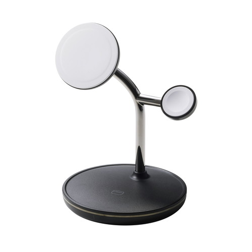 ワイヤレス充電器 15W出力 マグネット式 充電スタンド 3in1 【MagSafe対応 iPhone/AirPods/Apple Watch】ブラック