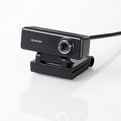 エレコム UCAM-C520FEBK WEBカメラ マイク内蔵 200万画素 イヤホンマイク付き HD ブラック 1個 (UCAMC520FEBK)