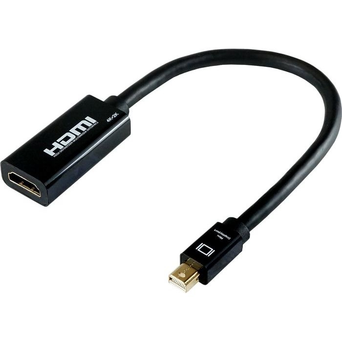 ホーリック 【送料無料】MDPHDF01-178BK 【メール便での発送商品】 Mini DisplayPort→HDMI変換アダプタ 10cm Mini DisplayPortオス-HDMI