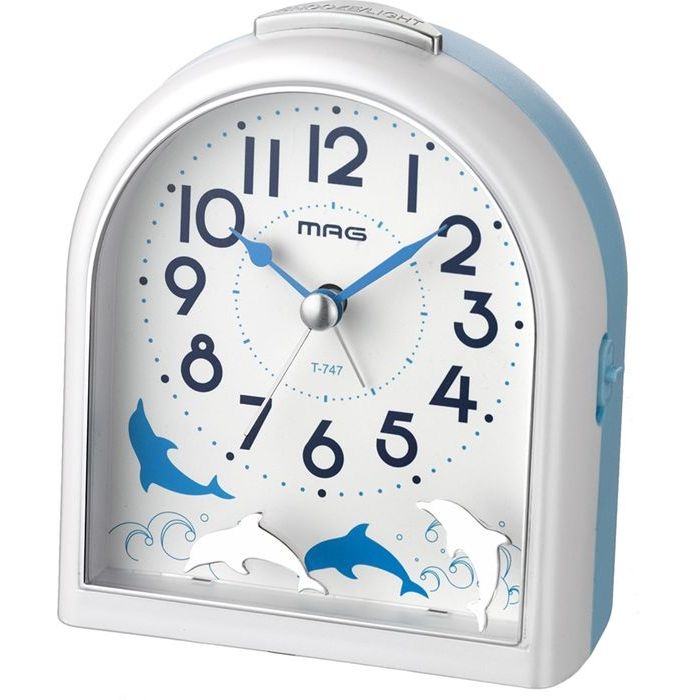 MAG T-747WH-Z お子様の一人で起きるをサポート!かわいい動物の置時計 MAG目覚まし時計 ミグレイト (ホワイト) (T747WHZ)