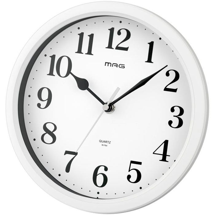 MAG W-764WH-Z 壁掛時計・置時計2WAYで使えるスタンド付きシンプルクロック MAG置掛両用時計 メイ (ホワイト) (W764WHZ)