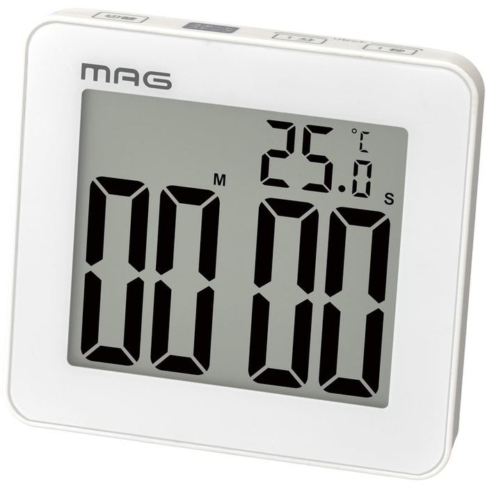 MAG TM-603WH-Z キッチンなど水回り 防滴タイマー 時計表示切替可能 MAG防塵防滴タイマー アクアミニット (ホワイト) (TM603WHZ)