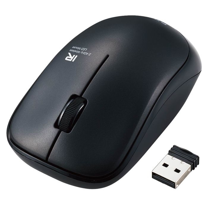 エレコム M-IR07DRKBK マウス ワイヤレス 無線 3ボタン 省電力 電池長持ち 抗菌 Windows11 Mac ブラック (MIR07DRKBK)