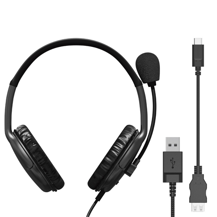 エレコム 【送料無料】HS-HP28UCBK ヘッドセット ステレオ 有線 USB接続 両耳 オーバーヘッド型 無指向性 ヘッドホン マイク付き ブラッ