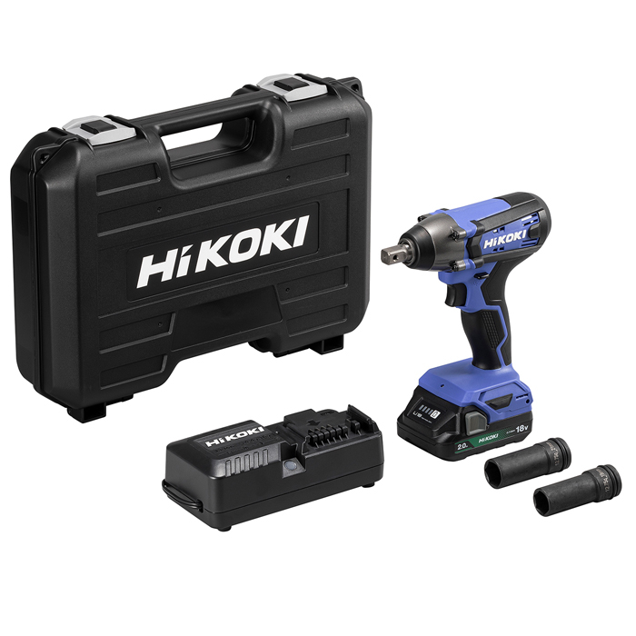 HiKOKI（日立工機） 【送料無料】FWR18DF(BG) 18V コードレス インパクトレンチ 最大トルク162N・m 2.0Ah 蓄電池×1個 充電器 ケース付