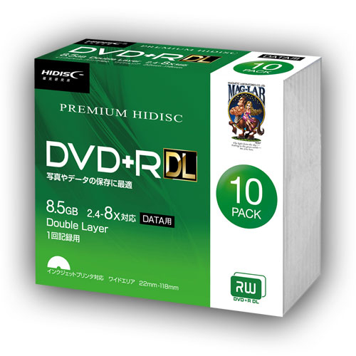 【納期目安：１週間】hidisc 【送料無料】HDVD+R85HP10SC DVD+R DL 8倍速対応 8.5GB 1回 データ記録用 インクジェットプリンタ対応10枚