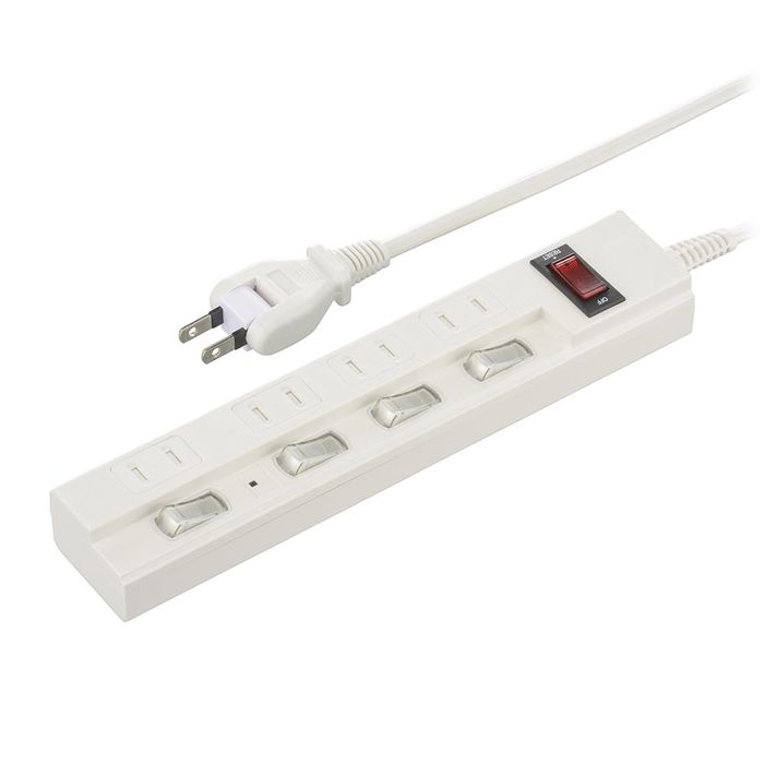 オーム電機節電タップ 雷ガード/ブレーカー付 4個口 2m ホワイト HS-TPKV42W-22●オープン価格●JANコード：4971275015807HSTPKV42W22こちらの商品の価格には送料