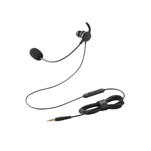 エレコムヘッドセット 片耳 有線 3.5mm 接続 カナル型 マイク付き 高音質 音量調整 ミュート機能 ブラックHS-EP21MTBK●オープン価格●JANコード：4549550375771HSEP