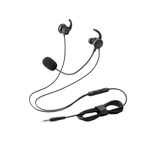 エレコムヘッドセット 有線 3.5mm 接続 カナル型 マイク付き 高音質 音量調整 ミュート機能 ブラックHS-EP21STBK●オープン価格●JANコード：4549550375795HSEP21S